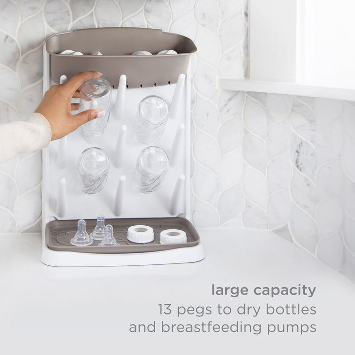 Ubbi Taupe Vertical Bottle Drying Rack