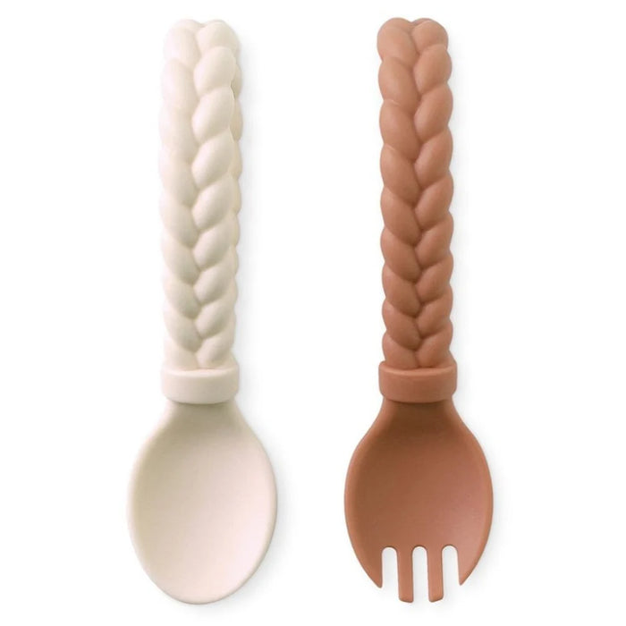 Itzy Ritzy Sweetie Spoons Silicone Baby Fork + Spoon Set