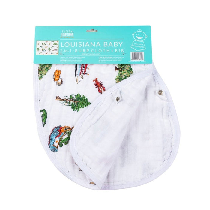 Little Hometown Louisiana Baby Burp and Bib