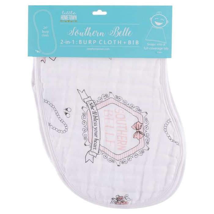 Southern Belle Burp Cloth + Bib