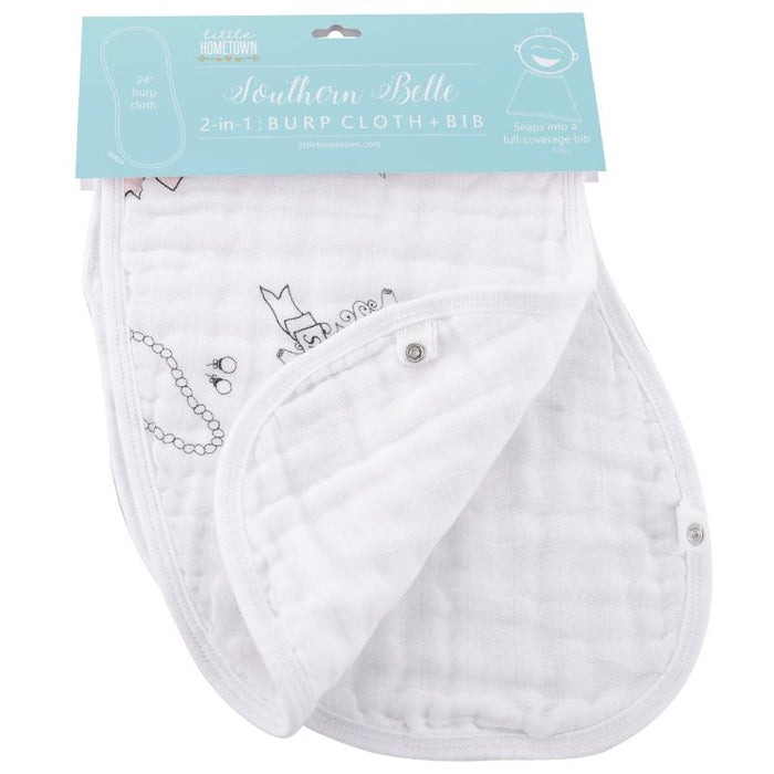 Southern Belle Burp Cloth + Bib