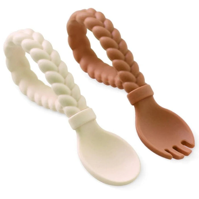 Itzy Ritzy Sweetie Spoons Silicone Baby Fork + Spoon Set