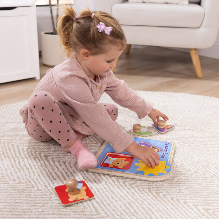 Ms. Rachel Wooden Peek a Boo Peg Puzzle