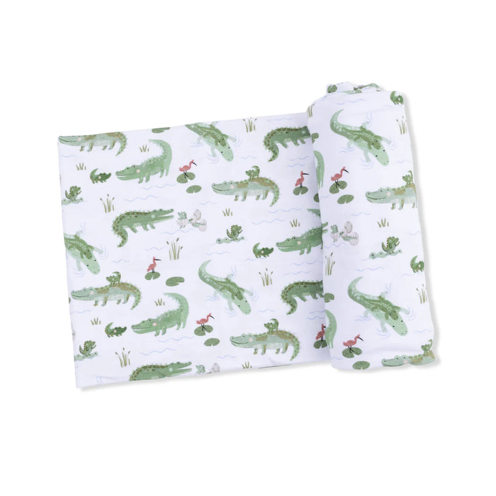 Angel Dear Crayon Alligators Swaddle Blanket