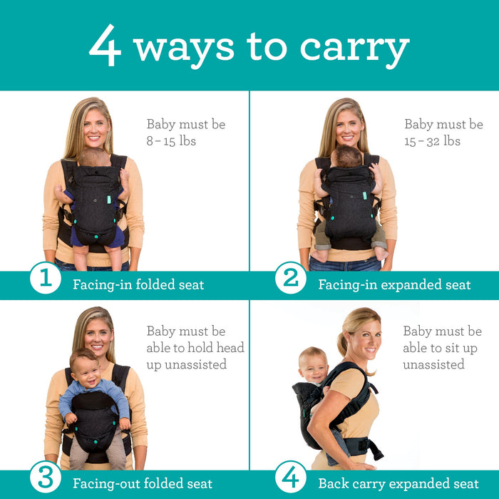 Infantino Flip 4-in-1 Convertible Carrier, Black
