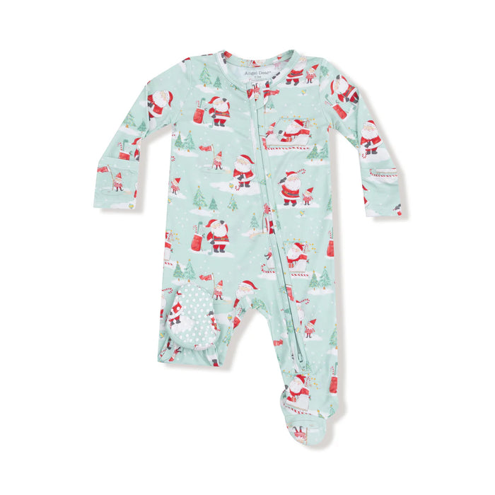 Angel Dear Golfing Santa and Elves Zipper Footie