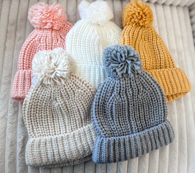 Brixy/Sugar & Maple Knit Pompom Hat - Cullen's Babyland & Playland