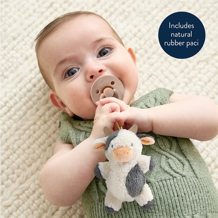 Itzy Ritzy Bitzy Pal Natural Rubber Pacifier & Lovey | Carmen the Cow