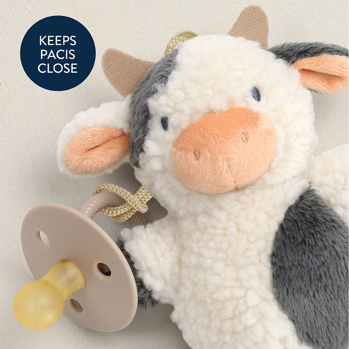 Itzy Ritzy Bitzy Pal Natural Rubber Pacifier & Lovey | Carmen the Cow