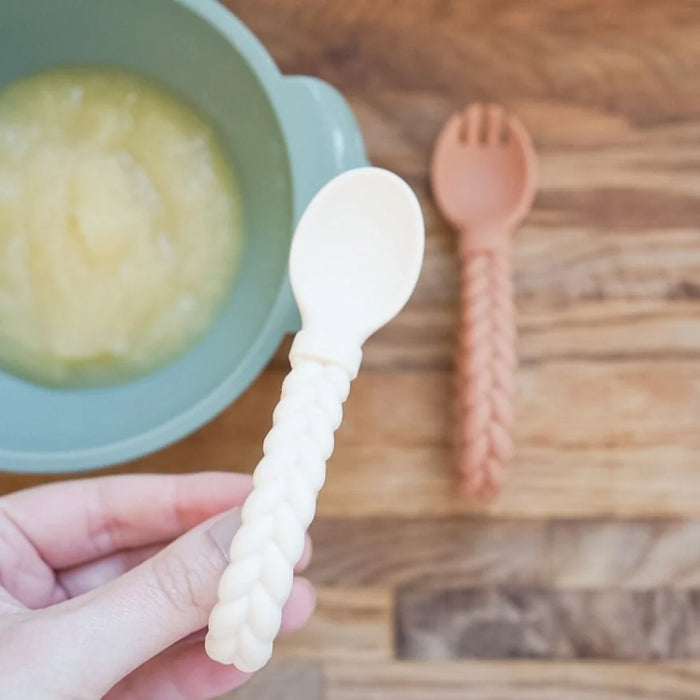 Itzy Ritzy Sweetie Spoons Silicone Baby Fork + Spoon Set