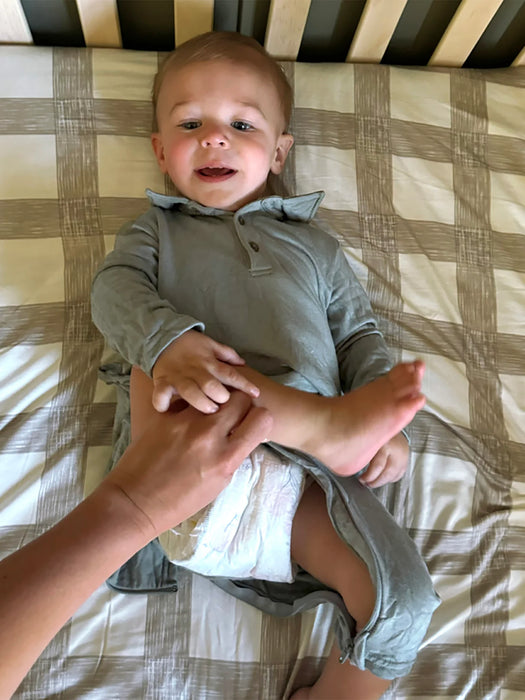 Gunamuna Collared Jumpsuit | Sage - Cullen's Babyland & Playland