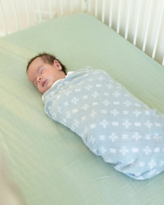 Crane Baby Evergreen Muslin Fitted Crib Sheet