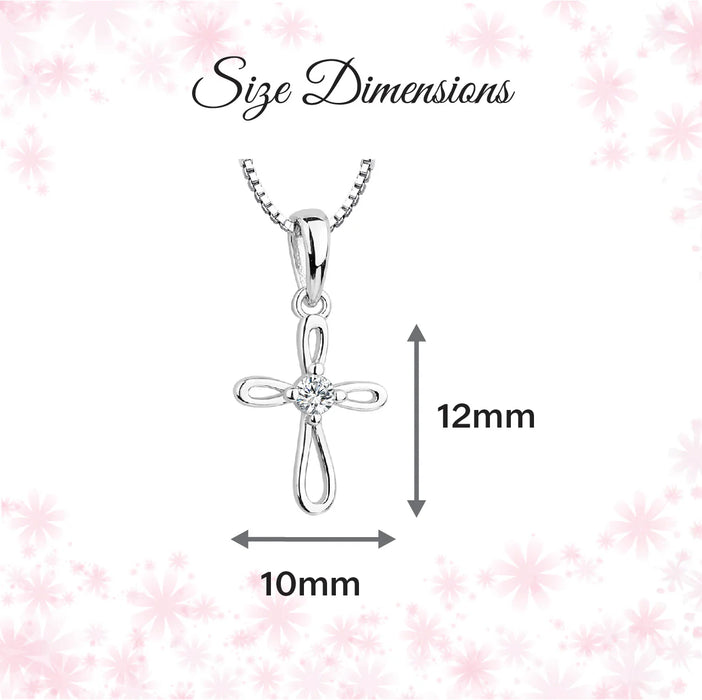 Cherished Moments Sterling Silver Cross Necklace (16-18IN)