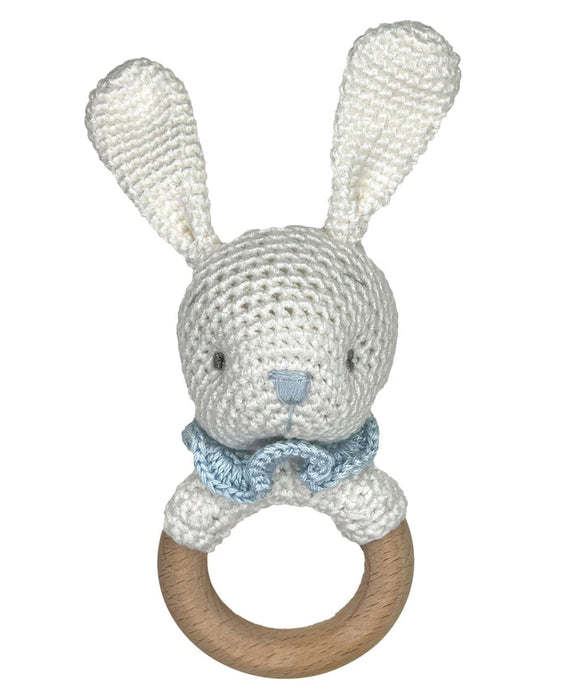 Petit Ami Bunny Woodring Rattle