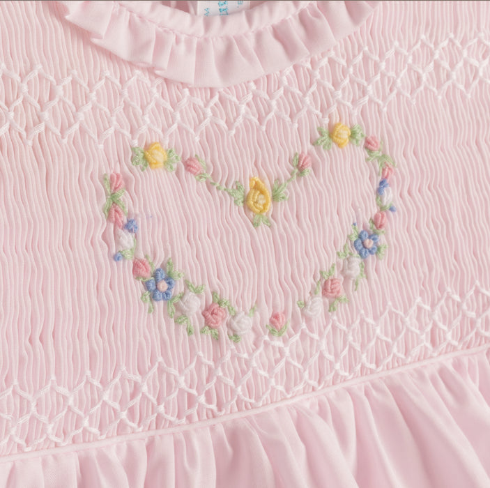Feltman Bros Girls Smocked Heart Romper
