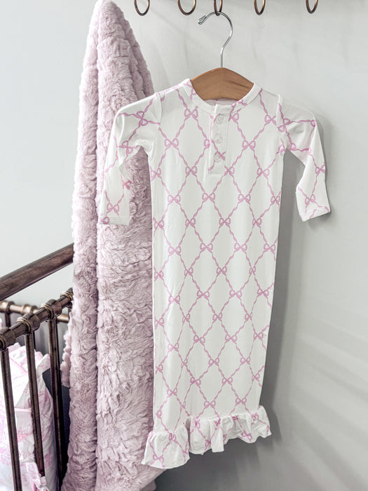 Weisinger Designs Bow Trellis Baby Gown