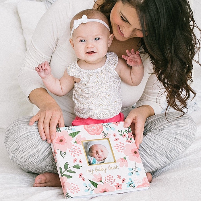 Pearhead Floral Baby's Memory Book & Sticker Set