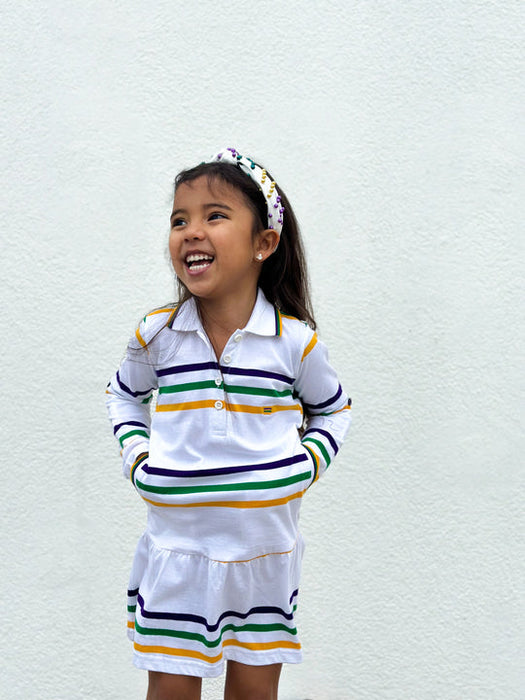 Mardi Gras Creations White Infinity Youth Dress - Cullen's Babyland & Playland