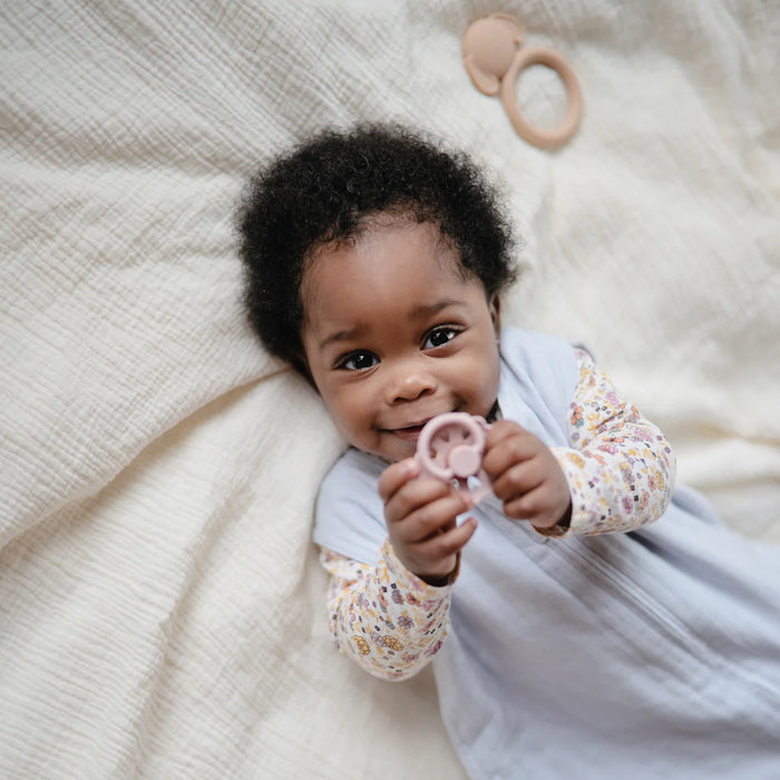 Mushie Organic Cotton Muslin Sleep Bag | Baby Blue