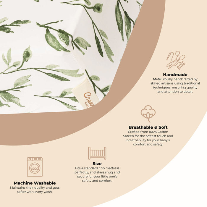 Crane Baby Parker Leaf Crib Sheet