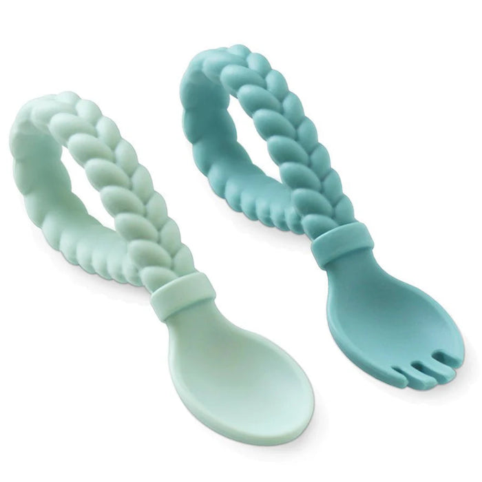 Itzy Ritzy Sweetie Spoons Silicone Baby Fork + Spoon Set