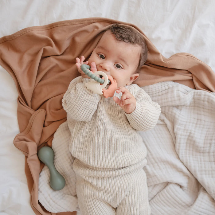 Mushie Dino Teething Ring