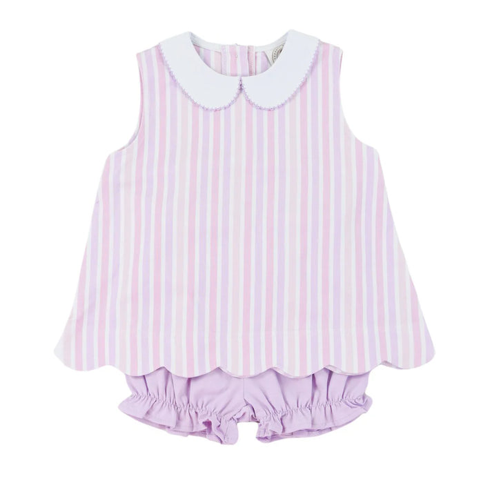 Cypress Row Seaside Stripe Charlotte Scalloped Set