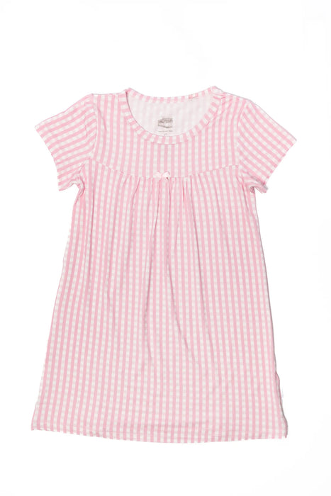 The Uptown Baby Pink Gingham Bamboo Dress