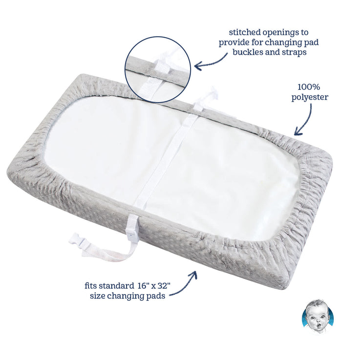 Gerber Grey Minky Dot Pad Cover