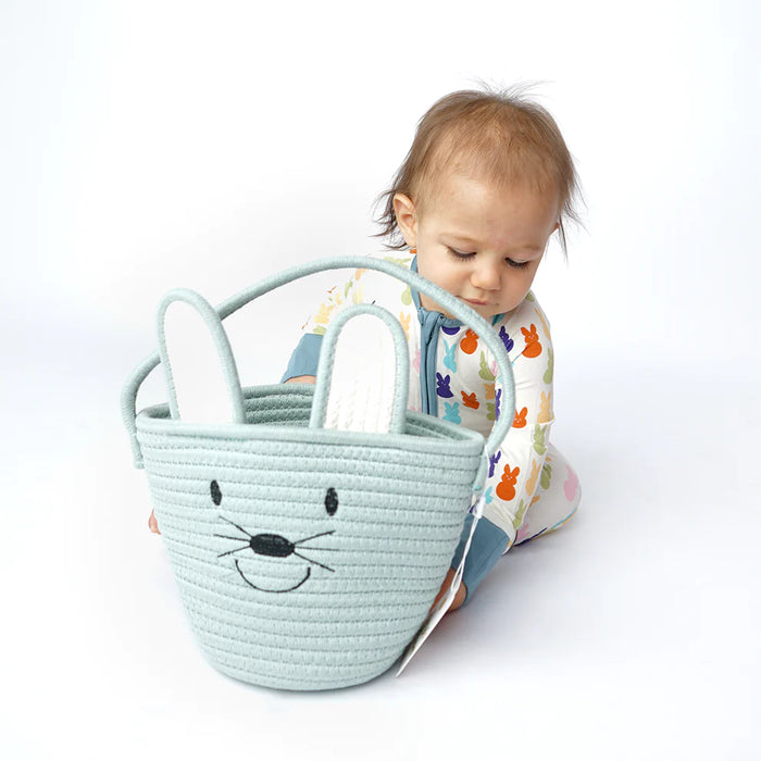 Mint Green Bunny Rope Basket