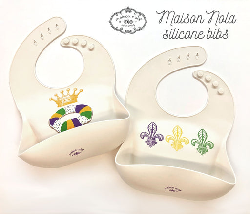 Maison Nola Fleur De Lis Silicone Bib - Cullen's Babyland & Playland