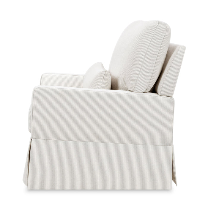 Namesake Crawford Pillowback Chair and a Half Comfort Swivel Glider