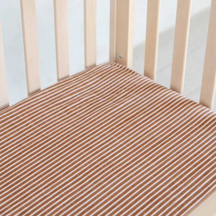 Saranoni Camel Stripe Crib Sheet