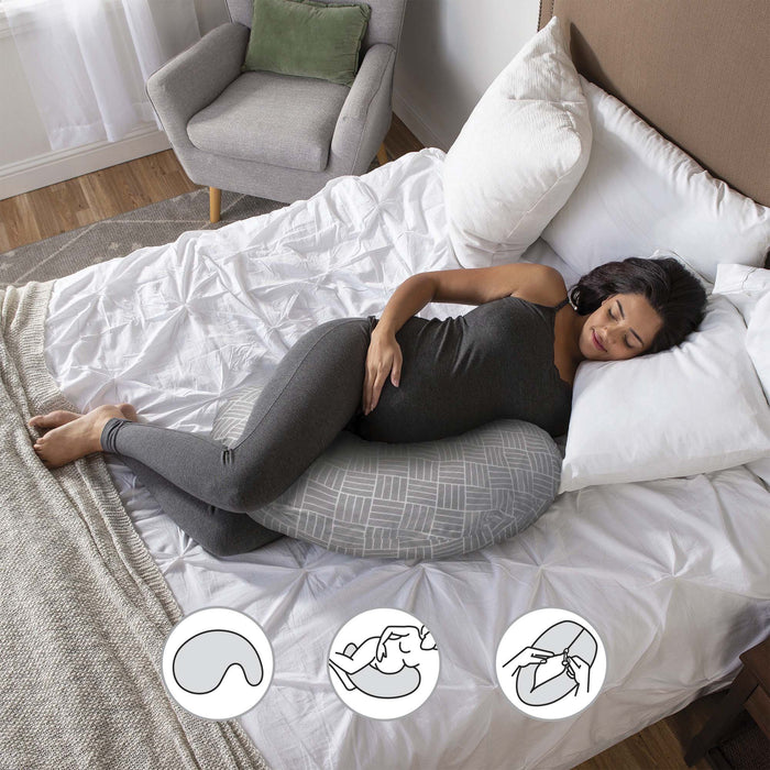 Boppy Cuddle Pregnancy Pillow | Gray Basket Weave