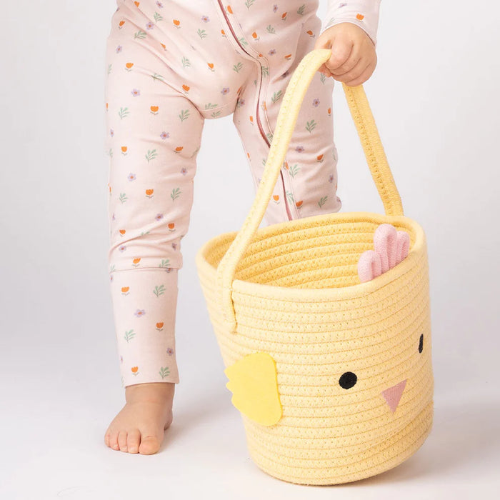 Yellow Chick Rope Basket