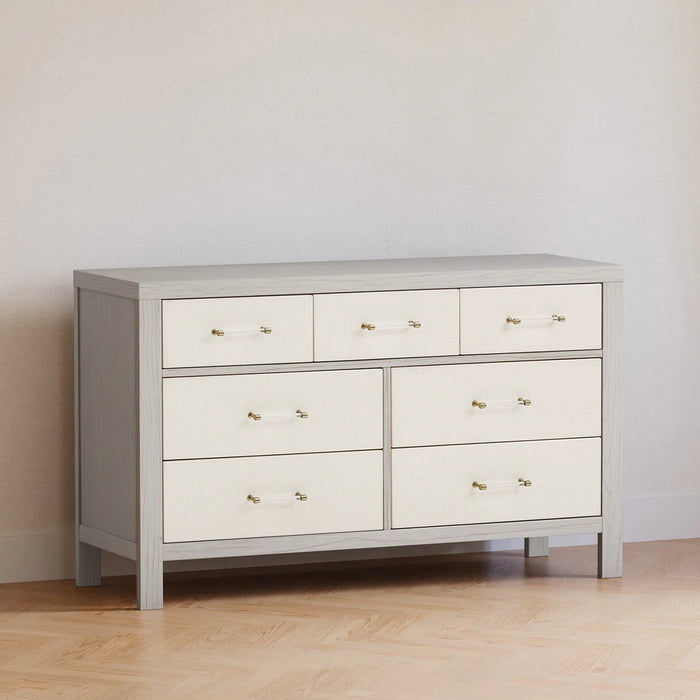 Eloise 7 Drawer Dresser - White Driftwood w/ Pearl Eco Weave