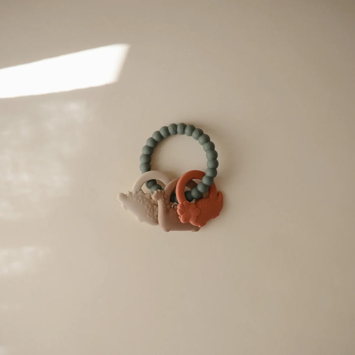 Mushie Dino Teething Ring