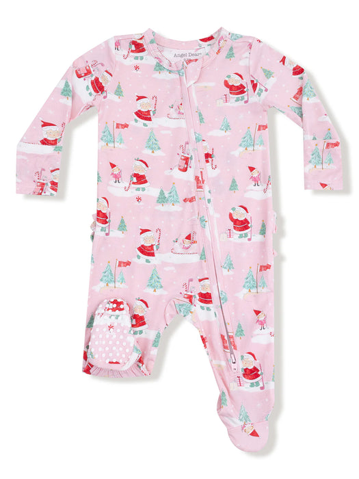 Angel Dear Golfing Mrs Claus and Elves Zipper Ruffle Footie