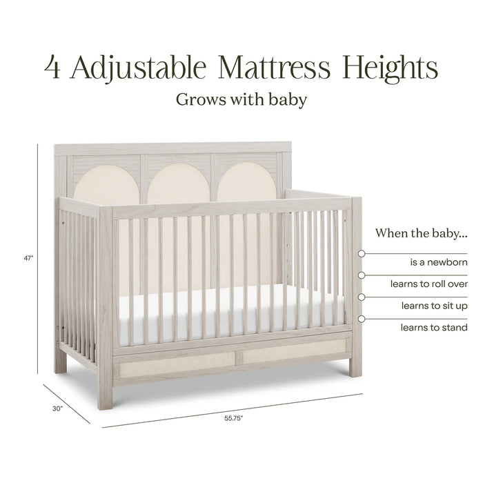 Eloise 4n1 Crib -White Driftwood w/Pearl Eco Weave