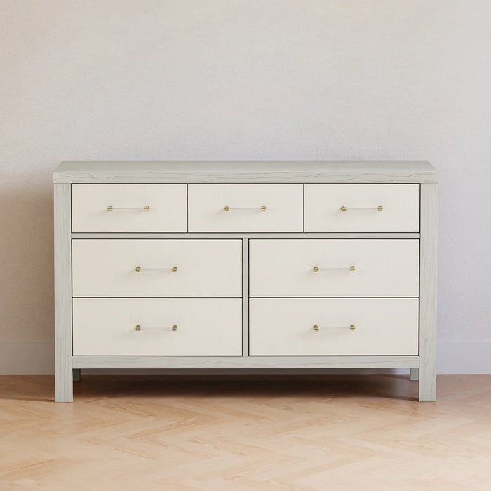 Eloise 7 Drawer Dresser - White Driftwood w/ Pearl Eco Weave