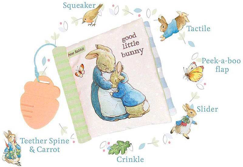 Kids Preferred Beatrix Potter Peter Rabbit Soft Book w/Teether
