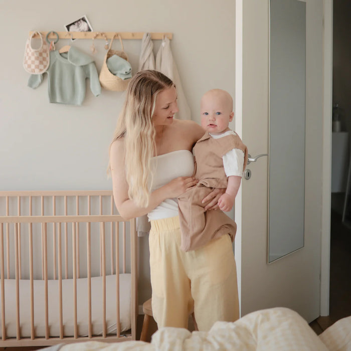 Mushie Organic Cotton Muslin Sleep Bag | Baby Blue