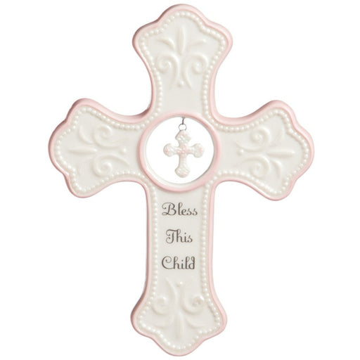 Demdaco Pink Hanging Cross - Cullen's Babyland & Playland