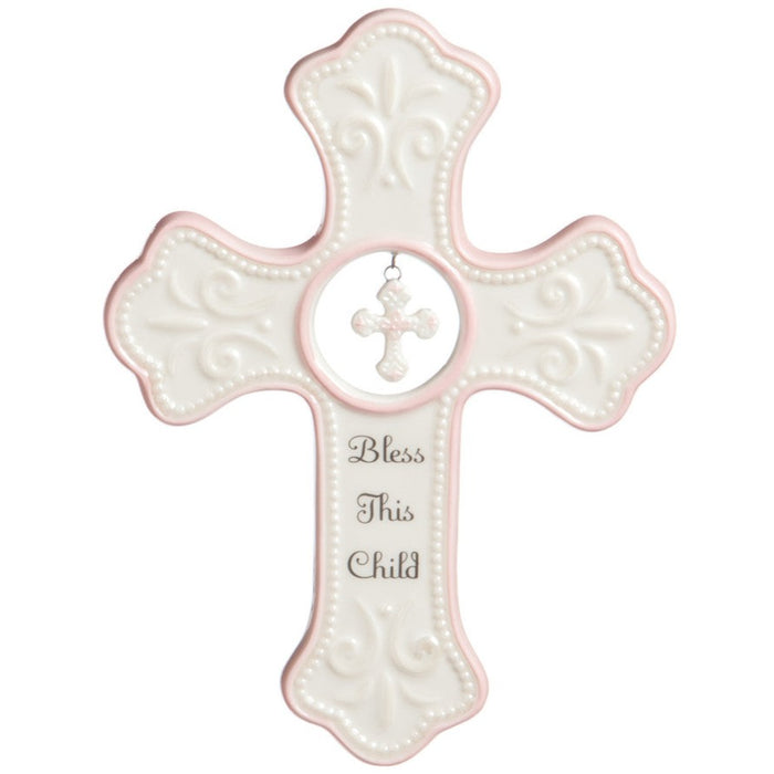 Demdaco Pink Hanging Cross - Cullen's Babyland & Playland