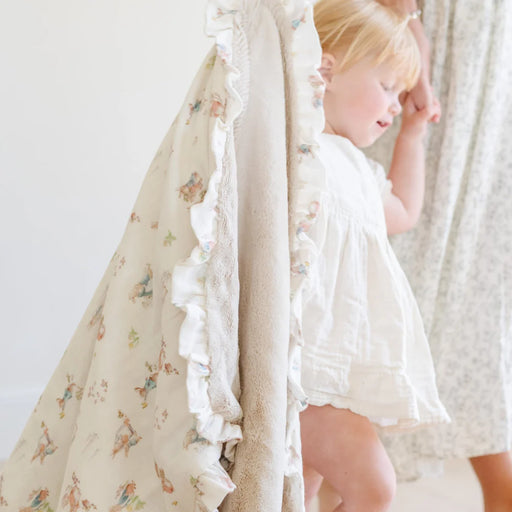 Saranoni Girl Peter Rabbit Bamboo Rayon Muslin/Lush Blanket - Cullen's Babyland & Playland