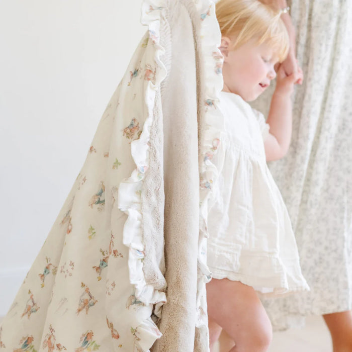 Saranoni Girl Peter Rabbit Bamboo Rayon Muslin/Lush Blanket - Cullen's Babyland & Playland