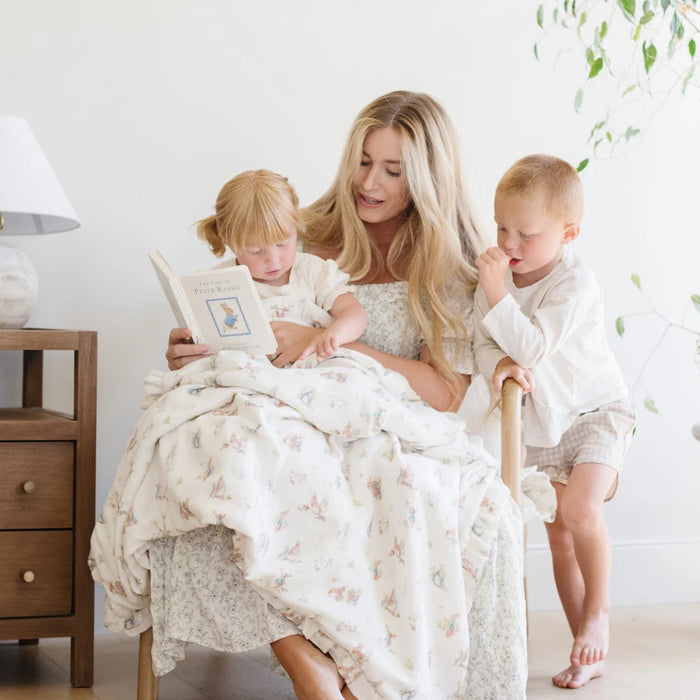Saranoni Girl Peter Rabbit Bamboo Rayon Muslin/Lush Blanket - Cullen's Babyland & Playland