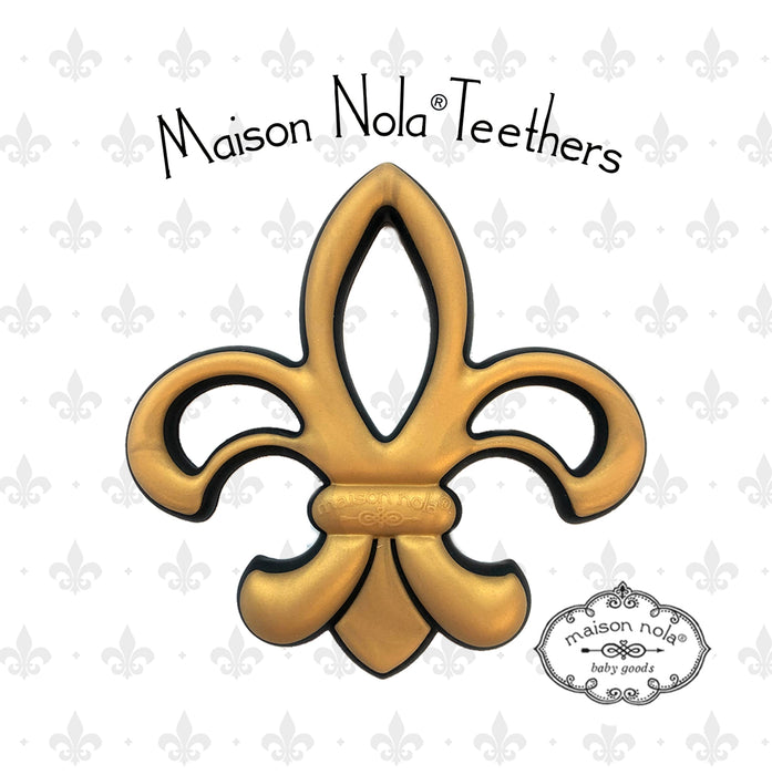 Maison Nola Fleur De Lis Saints Silicone Teether