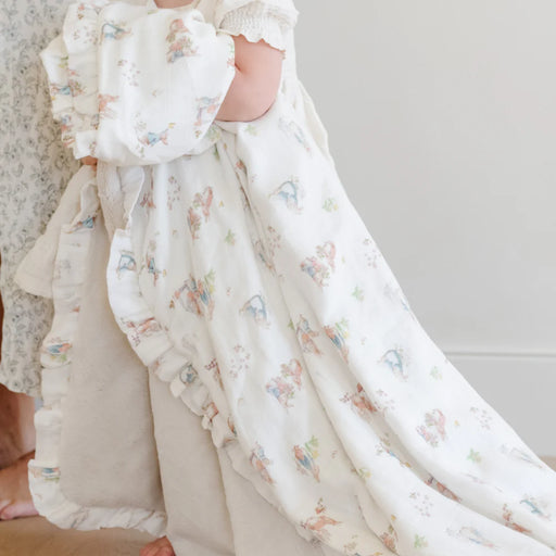 Saranoni Girl Peter Rabbit Bamboo Rayon Muslin/Lush Blanket - Cullen's Babyland & Playland