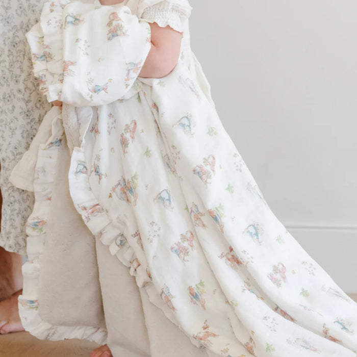Saranoni Girl Peter Rabbit Bamboo Rayon Muslin/Lush Blanket - Cullen's Babyland & Playland